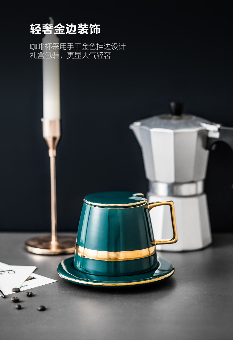Coffee cup up phnom penh small European - style key-2 luxury contracted pottery cups and saucers household suit men 's and women' s creative English afternoon tea