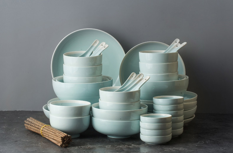 Eat rice bowl Nordic INS dishes suit 56 head contracted household ceramic plate 10 combination net red sun cutlery