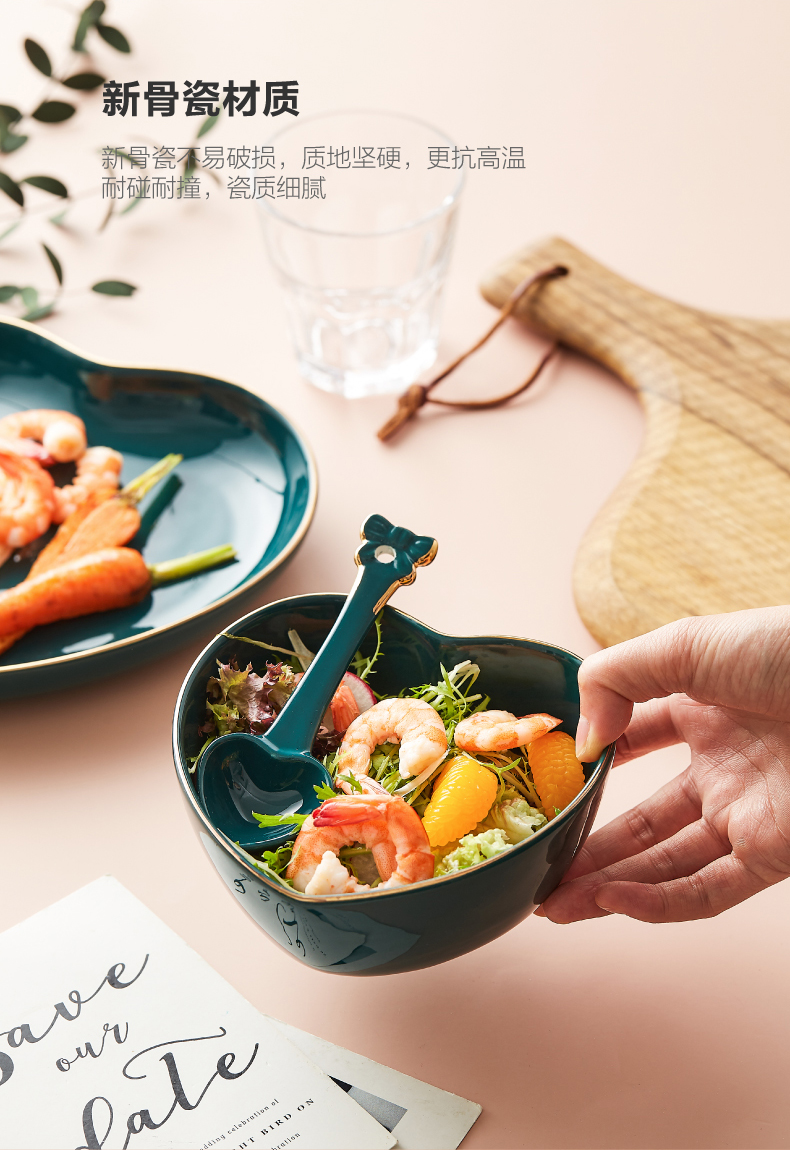 Up Phnom penh ceramic bowl household love sweet snack to use creative breakfast table move fruit salad bowl of oatmeal bowl
