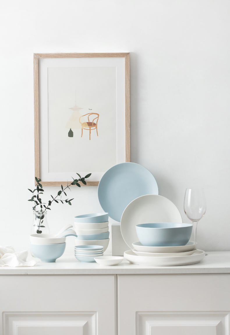Dishes suit Nordic INS 56 head contracted household ceramic Dishes Japanese 10 combination to use chopsticks tableware for dinner