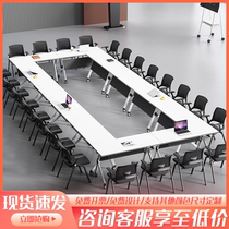 Mobile Folding Training Table Splicing Conference Table Training Bench Long Bar Table Meeting Education Training Institution Table And Chairs Combination