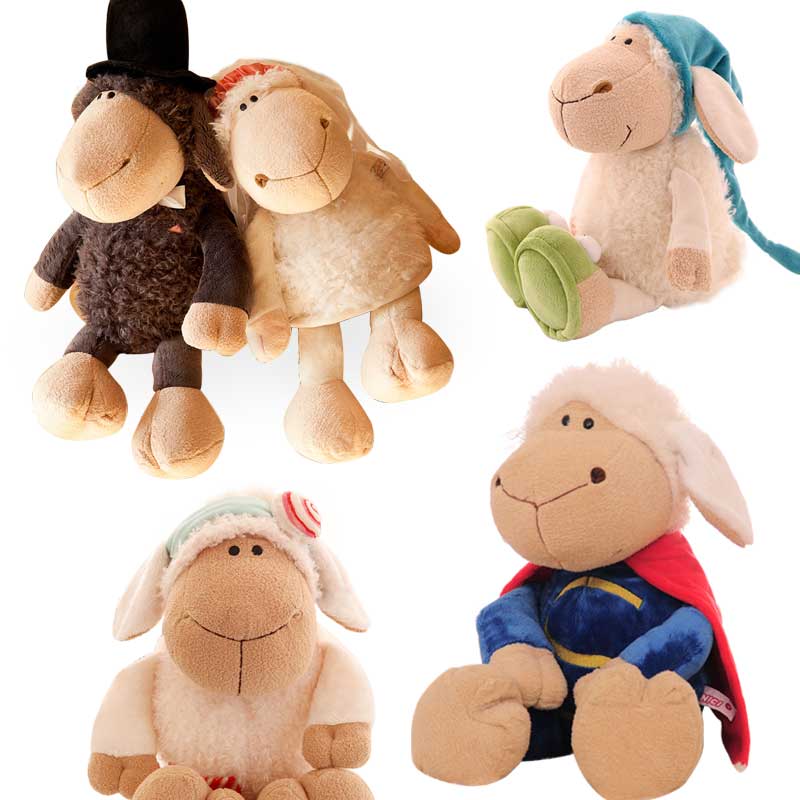 Lamb Doll Superman Sheep with Flowers Wool Velvet Toy Candy Sheep Doll Wedding Dress Sheep Doll Girls Gift