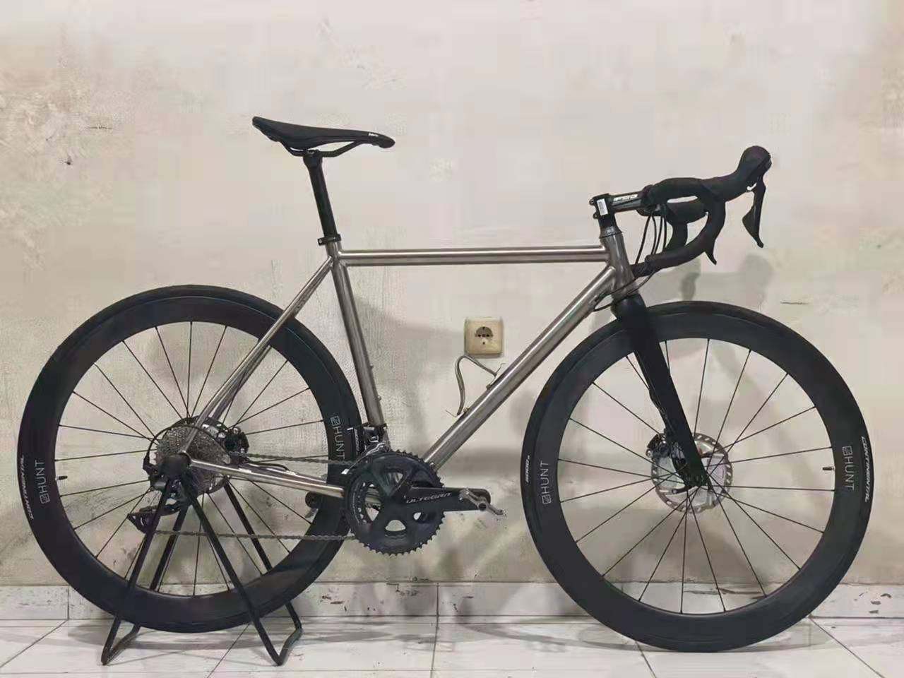 TIOK titanium alloy disc brakes road bike rack source factory straight hair flat-mounted disc brake road frame