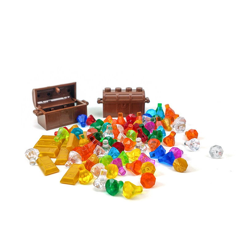 Suitable for Lego Moc Parts 30153 Minifigure Building Block Accessories 4738/4739 Diamond Gem Treasure Chest Toy