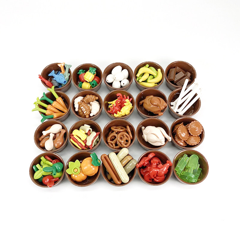 Suitable for Lego Moc Creative Small Particle Food, Fruits, Desserts, Vegetables, Tools, Building Blocks, Minifigures, Scene Toys
