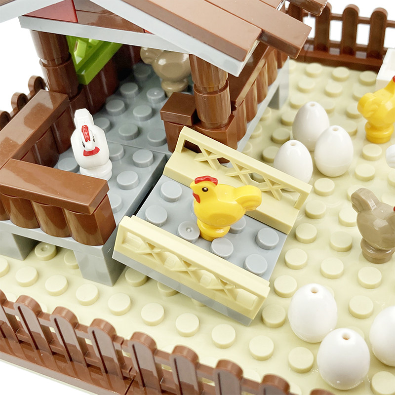 Suitable for Lego Moc Animal Farm Rooster Coop Chicken Nest Egg City Chick Building Blocks Minifigures Accessories Toys