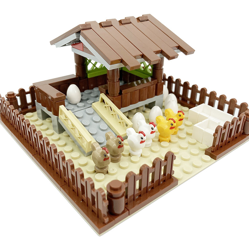 Suitable for Lego Moc Animal Farm Rooster Coop Chicken Nest Egg City Chick Building Blocks Minifigures Accessories Toys