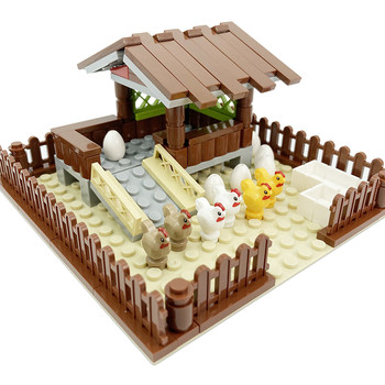 Suitable for Lego Moc Animal Farm Rooster Coop Chicken Nest Egg City Chick Building Blocks Minifigures Accessories Toys