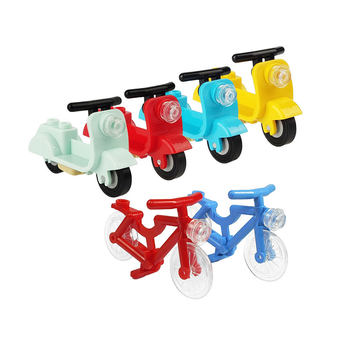 Suitable for Lego Minifigure Vehicle Accessories, Little Sheep Motorcycle, Princess Bicycle, Pedal Bike, Building Block Toys