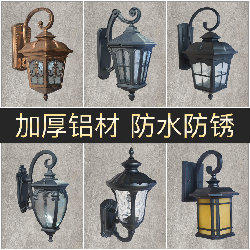 Retro European-style staircase-shaped pointed flower wall lamp garden gate lamp wall-mounted terrace lamp led outdoor waterproof super bright