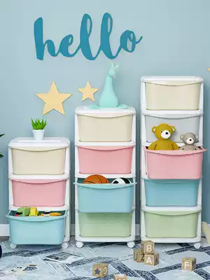 Toy storage layer rack multi-level bedroom snack sorting box floor trolley rack baby products rack