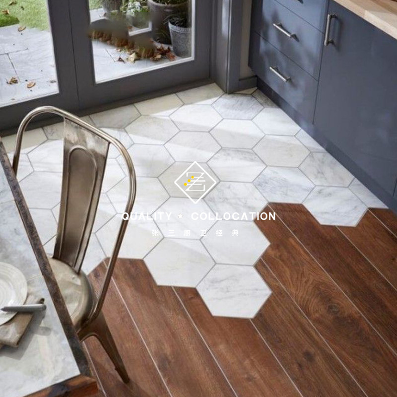 Nordic Jazz White Hexagon Brick Nordic Style Hexagon Tiles Marble tile Kitchen Necropolis Brick Balcony Brick