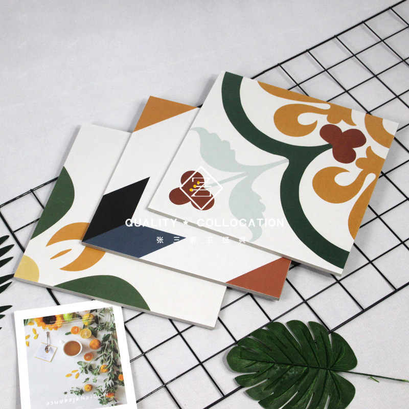 Spanish literary tile kitchen floor tile bathroom wall tile geometric parquet tile restaurant flower piece 300x300