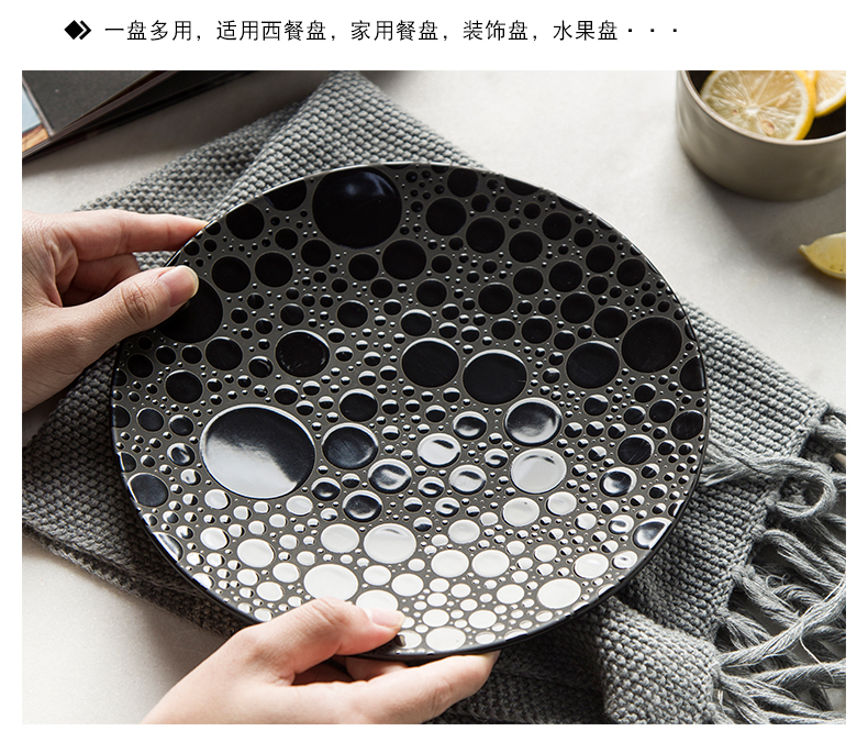 Creative Japanese hand - made ceramic disc nice steak dinner plate plate plate of pasta plate disc household food dish