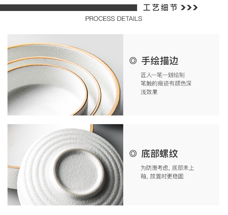Creative ceramic bowl bowl of black and white contracted deep bowl porringer salad bowl household conical always tall bowl of salad plate