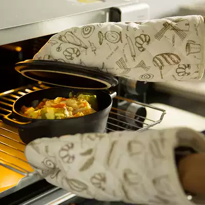 Microwave Gloves oven gloves thickened extended cotton gloves anti-hot insulation gloves baking gloves kitchen tools