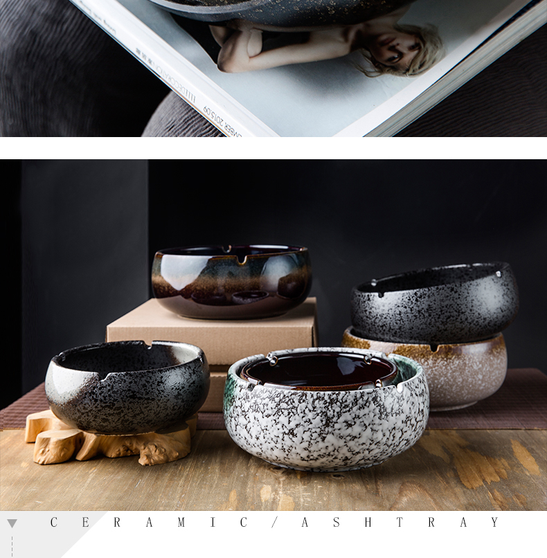Large ashtray creative move ceramic ashtray Chinese style household living room office wind restoring ancient ways the ashtray