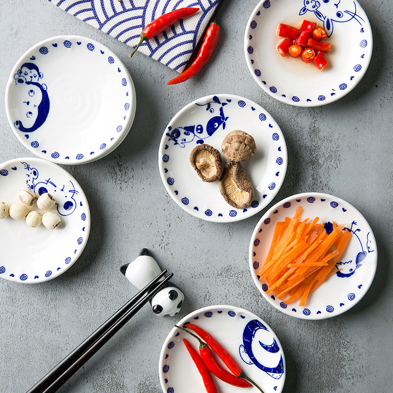 Zodiac ceramic flavour dishes Chinese dishes home 12 Zodiac creative dish seasoning sauce dish ipads plate plate