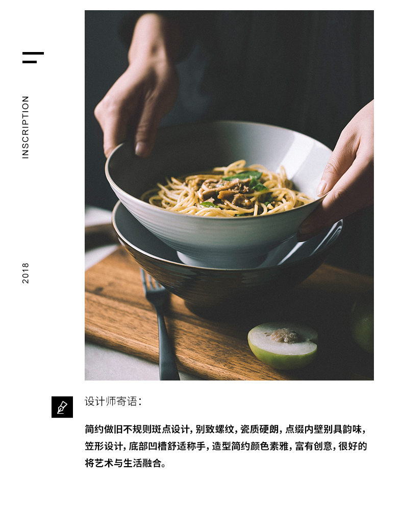 Inscription Japanese ceramic household utensils large capacity taste thousand la rainbow such as bowl hat to beef noodles in soup bowl bowl
