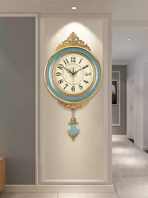 Ceramic metal wall clock European home living room clock American atmosphere fashion creative clock wall decoration hanging watch