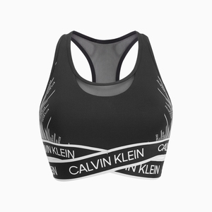 CK运动 女装拼接网眼可移除胸垫反光印花运动文胸4WT1K182