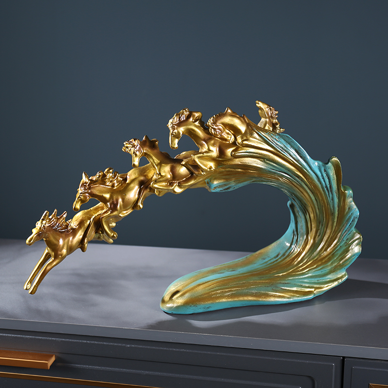 Zhaocai horse ornaments horse to success craft gifts decoration creative living room porch office boss desktop high-end decorations