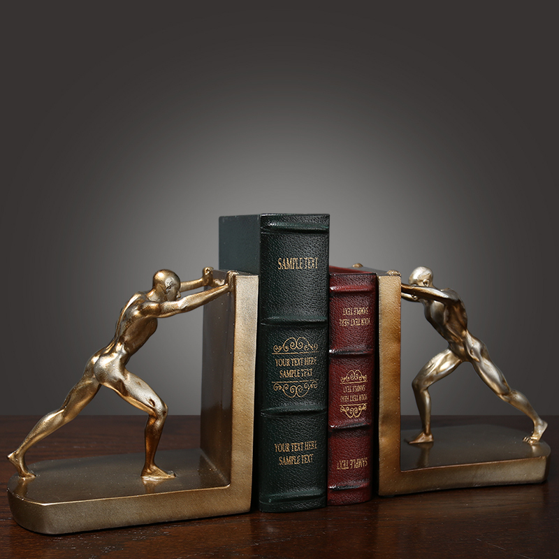 American-style study office creative decoration light luxury bookend artwork character book by bookcase cabinet bookend ornaments