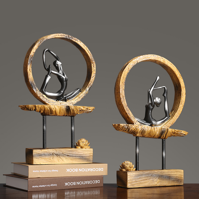 New Chinese Home Living Room Wine Cabinet Decorations Pendulum Piece Creative Personality Meditation Yoga Girl Crafts Gift Hem Accessories