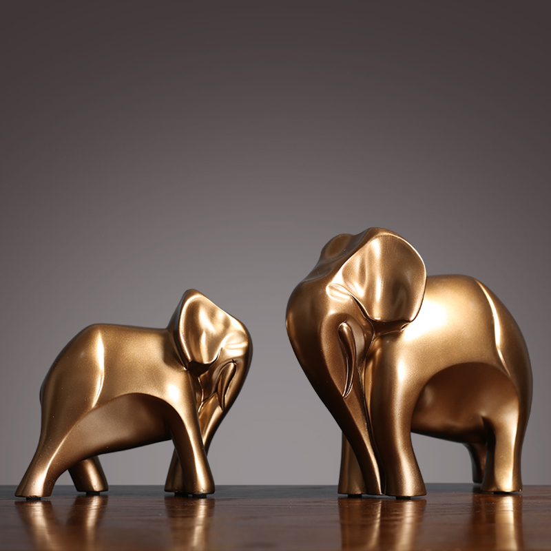European-style elephant decoration lucky feng shui mother and son elephant living room porch new house soft decoration housewarming display cabinet decoration