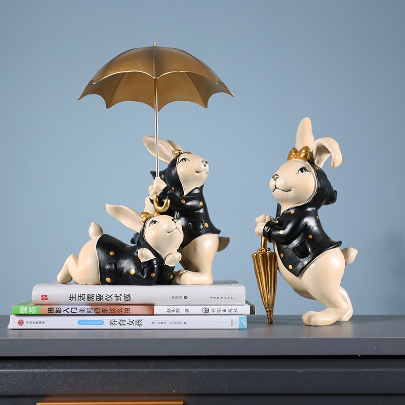 Nordic Living Room Wine Cabinet Pendulum pieces Creative Home Decorative Bunny Rabbit Modern Minimalist Fashion TV Cabinet Furnishing