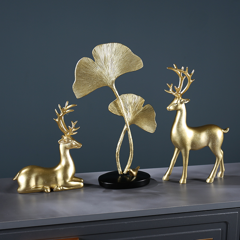 Deer Decorations Pendulum Pieces Nordic Modern Light Lavish Living Room TV Cabinet Wine Cabinet Xuanguan-Like Room Creative Home Ornaments
