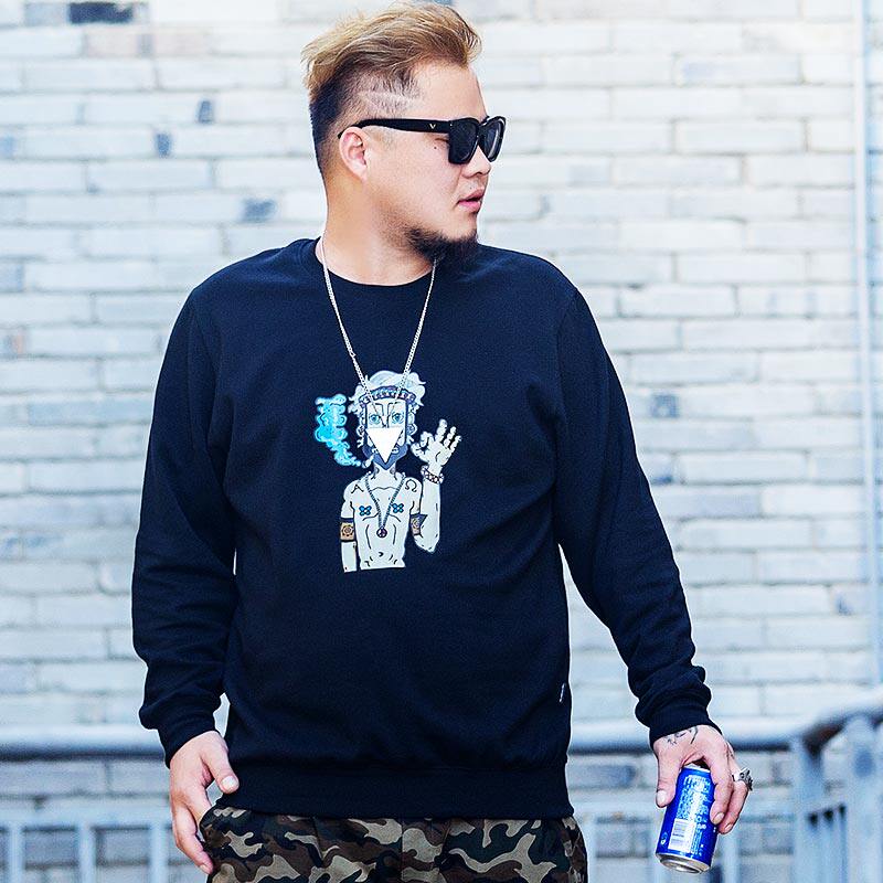 Spring and autumn special big number plus suede men's thick T-shirt plus fattening up overweight son loose thickened long-sleeved head slapped undershirt