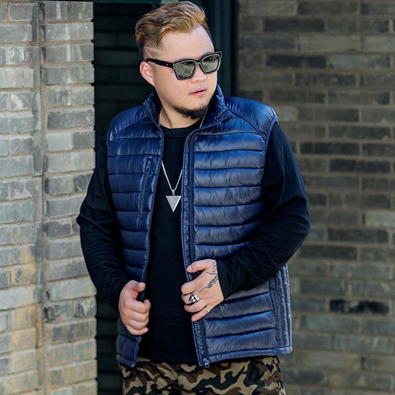 Autumn Winter Style Thickened Vest Gats Overweight overweight Overweight Son Loose large number sleeveless down cotton suit Male cotton waistcoat jacket
