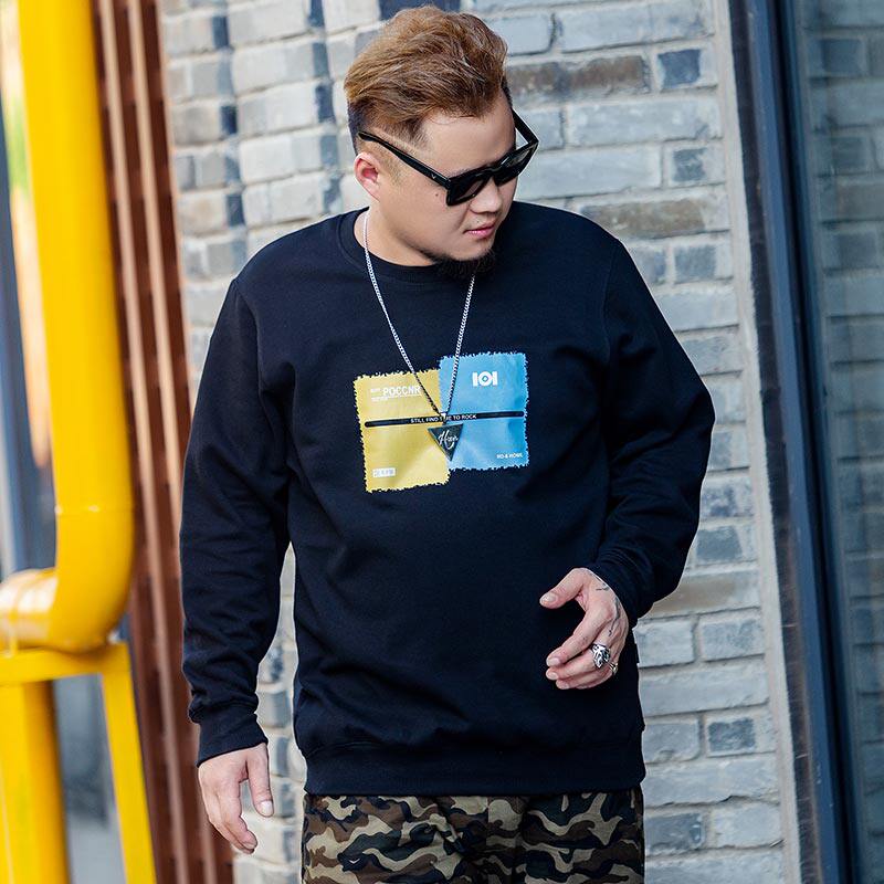 2022 Spring-and-autumn-style men's clothing fatter plus fattening code thicken plus velvety loose large number long sleeve head slapped undershirt