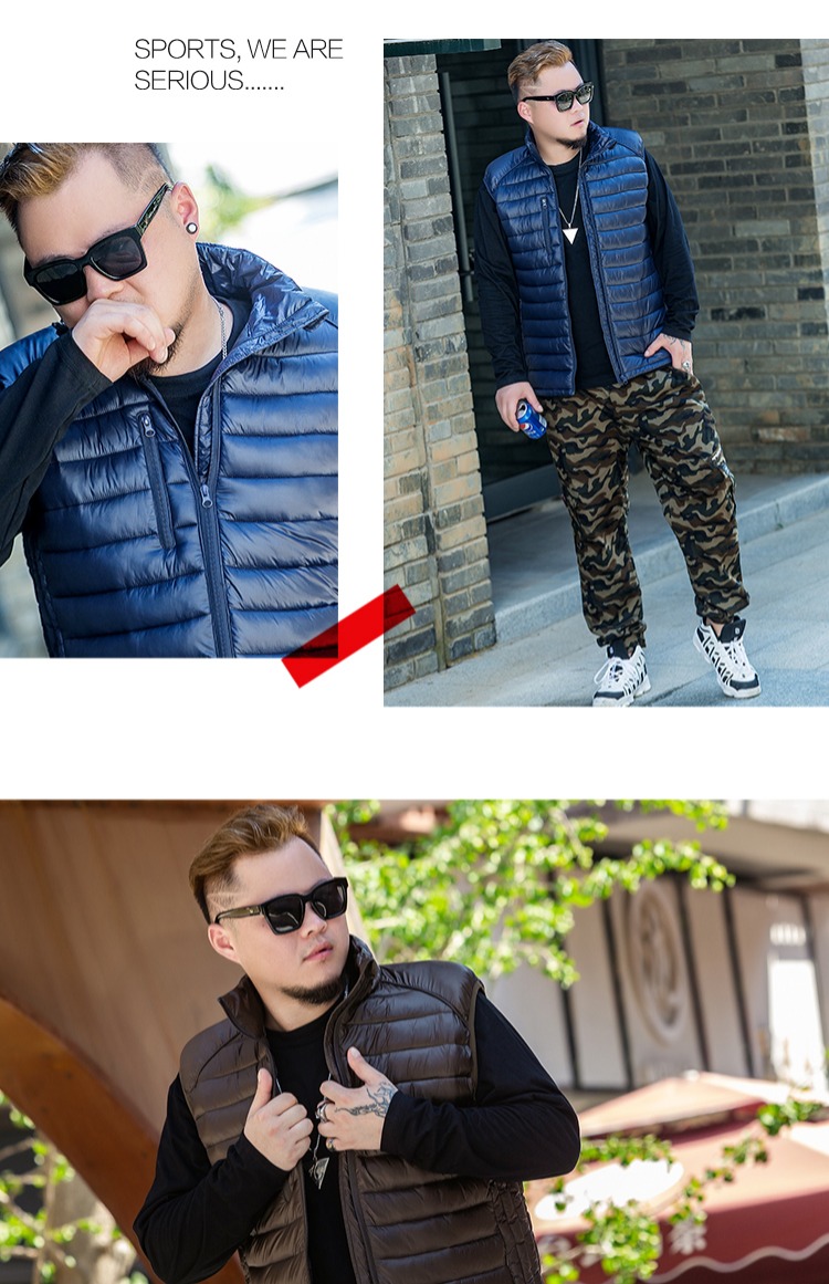 Mùa thu đông 2018 mẫu vest dày cộng với phân bón XL chất béo không tay xuống áo cotton cotton vest áo vest trung niên