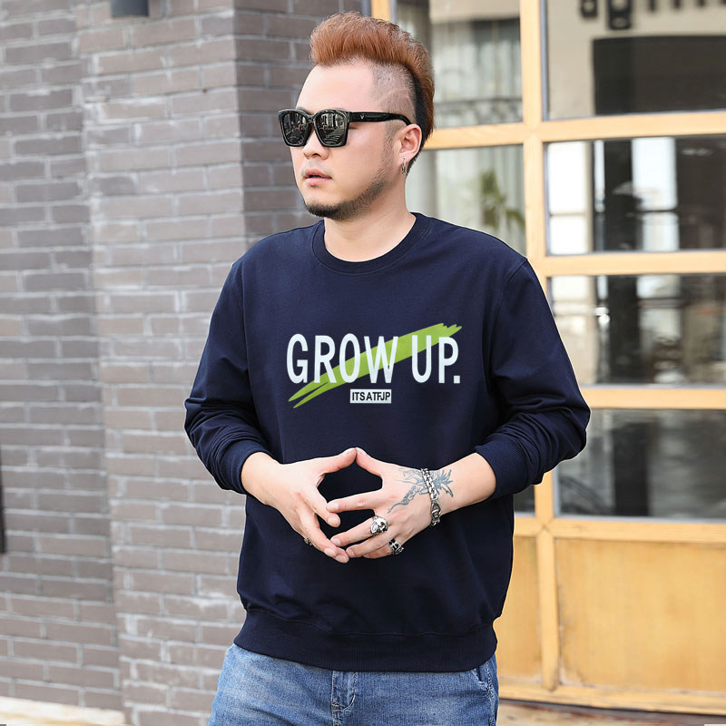 2022 Chunqiu Season Men's Gaffer Enlarged Yard headsets Fat Son Sweatpants Loose size Thickened Long Sleeve Thick Cotton T