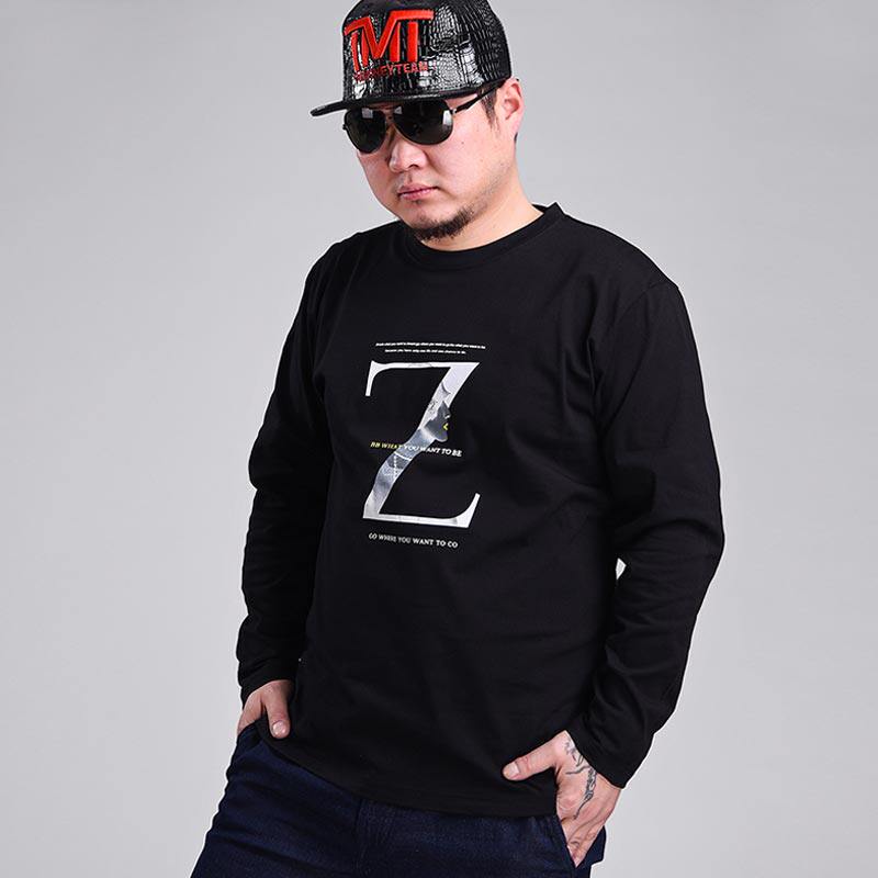Spring and autumn plus fattening up the men's long sleeves T-shirt Grand size oversized size Fat Man Fat Man Long sleeves T-shirt for men's long sleeves T-shirt
