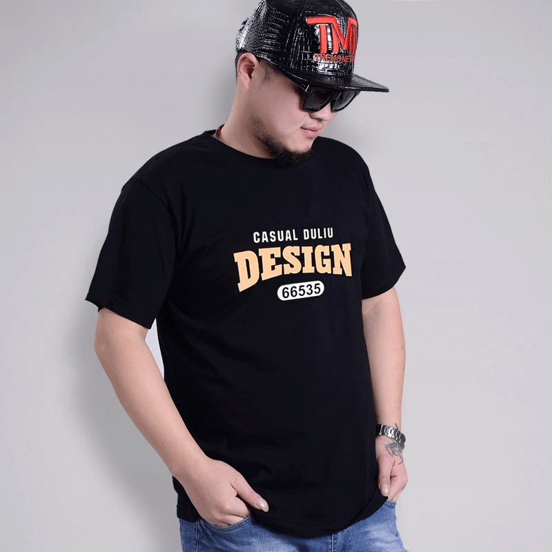 Gats up for code men's clothing T-shirt short sleeves Large loose Fat Man Fat Man Fat Man Fat T-shirt Men's half short sleeve T-shirt