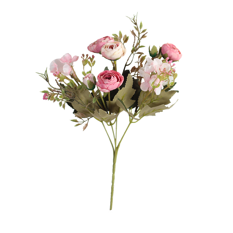 Autumn leaves Camellia artificial flower set living room decoration