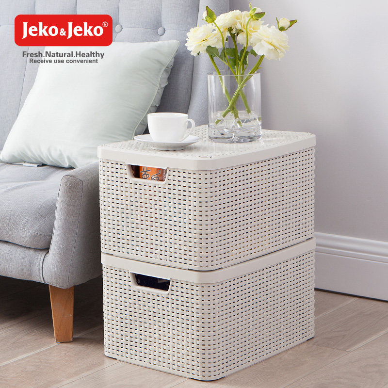 jeko rattan choreography containing basket plastic woven containing box table top number zero food toy clothes sorting box containing box