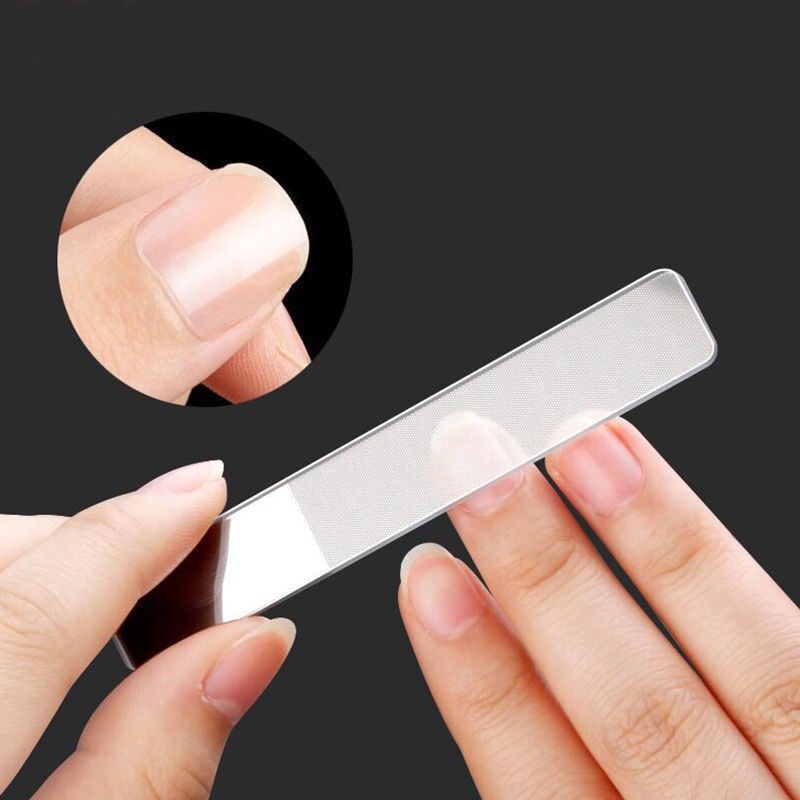 Nano glass grinding strip double-sided transparent crystal household nail file manicure tool manicure polishing rubbing strip