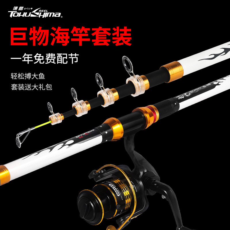 Dejima Sea Pole sea Rod brand fishing rod long throw rod fishing full set combination special fishing gear