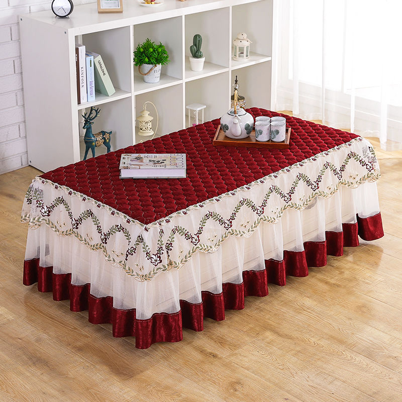 Modern simple lace tea tablecloth cover net red living room coffee table cloth European-style fabric Nordic TV cabinet tablecloth
