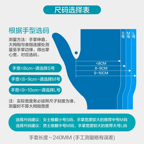 可孚 Резиновые латексные перчатки, одноразовая водонепроницаемая униформа врача, увеличенная толщина