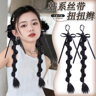 辫子假发儿童发圈抓夹秀气仙女皮筋女童马尾麻花辫橡皮绳头绳发饰