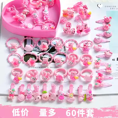 60 sets of children hair accessories little girl hairclip headgear girl side hairclip Hairband Korean girl baby small rubber band