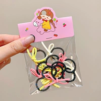 5 # желто-розовая резинка для волос в виде бабочки