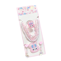 Girls Bracelet Earring Set Childrens Cartoon Necklace Baby Ear Clip Ring Little Girl Accessories Princess Jewelry New