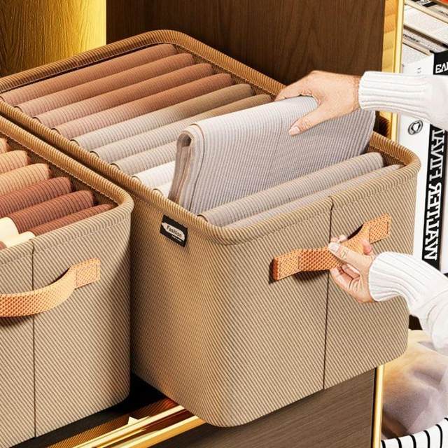 Clothing storage box wardrobe placing clothes sorting storage basket drawer folding layered artifact D1