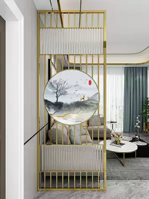 Light extravagant living room glass porch partition decoration metal Hollow shelter landing wash table separation screen